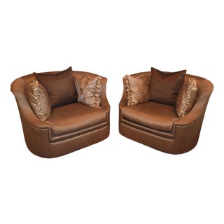 Swivel Marge Carson Lana Chair and a Half For Sale