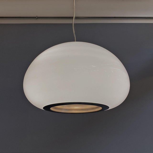 Italian Modern Black and White Ceiling Lamp attributed to Castiglioni Brothers for Flos, 1965 For Sale - Image 14 of 16