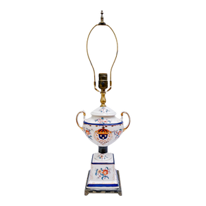 Mid-Century Modern Kaiser Kuhn Swedish Armorial Porcelain Urn Table Lamp