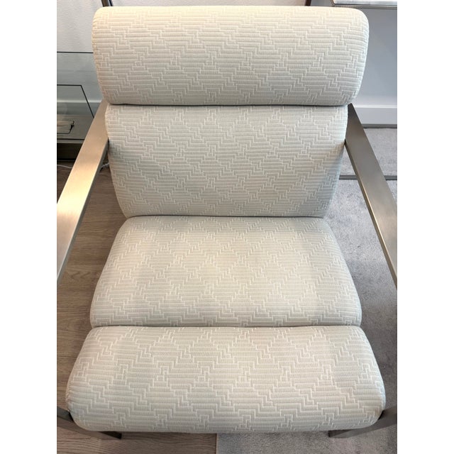 Contemporary Late 20th Century Bernhardt Marco Chair B4022 With Brushed Stainless Steel Frame For Sale - Image 3 of 4