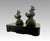 Rustic Antique South East Asian Bird Style Opium Weights, a Pair With Carved Wood Stand For Sale - Image 3 of 8