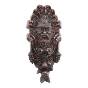 Antique Figural Man & Grapes Dark Bronze Applique