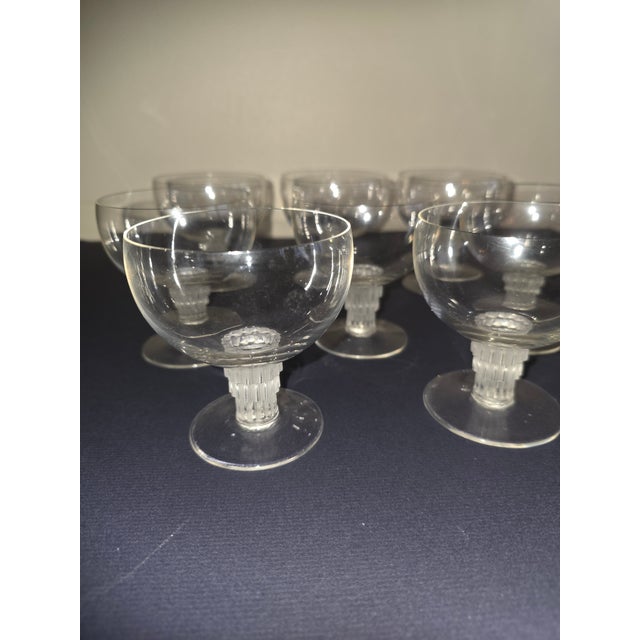 1930s Lalique Art Deco "Bamboo" Pattern Cordials Set of Eight For Sale - Image 13 of 13