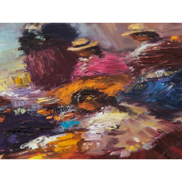 Nelly Binaghi, Seamstresses in Argentina, Oil on Canvas, Framed, Set of 2 For Sale - Image 11 of 14