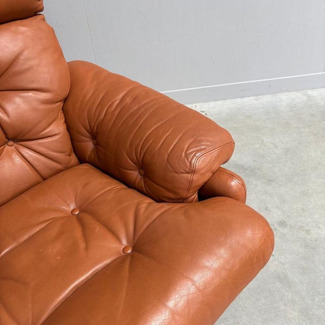 Vintage Coronado Lounge Chair in Cognac Leather by B&B Italia, Italy, 1960s For Sale - Image 11 of 14