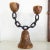 Spanish Revival Spanish Chain and Wood Candle Holder Candelabra by Joaquin Ripoll For Sale - Image 3 of 12