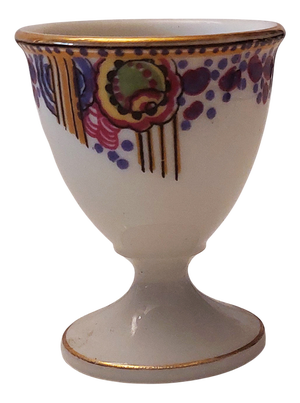 Egg Cup in Gold and Porcelain from Limoges, France, 1970