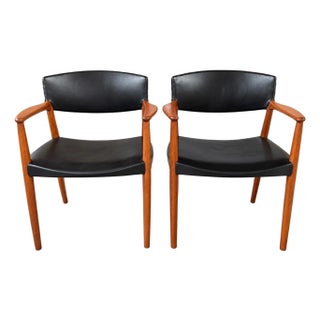 Ejner Larsen & Aksel Bender Madsen Teak Captain Chairs, 1950 For Sale