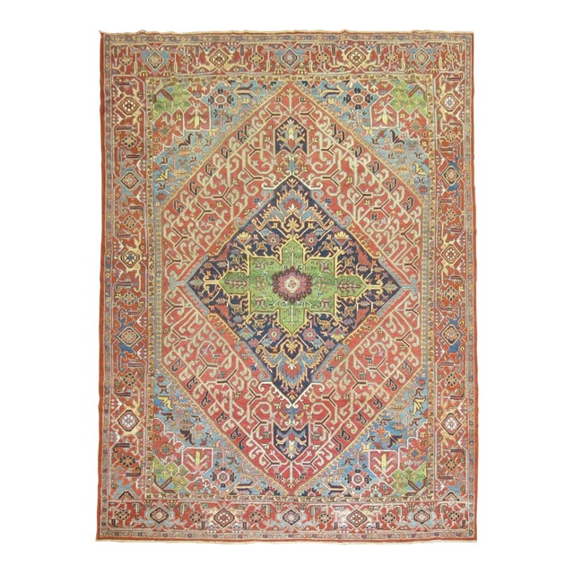 Antique Heriz, 8'7'' X 11'6'' For Sale