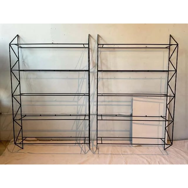 Mid-Century Modern 1990s Steel Wall Mounted Shelves - a Pair For Sale - Image 3 of 10