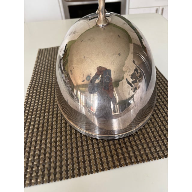 Holmes Antique Silverplate Meat Dome Cloche Food Cover For Sale - Image 4 of 5