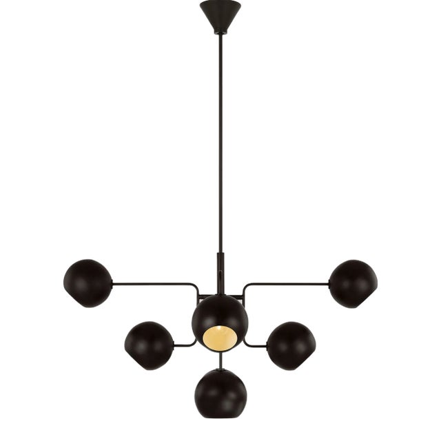Christiane Lemieux by Visual Comfort Studio Chaumont 8-Light Extra Large Chandelier in Aged Iron For Sale