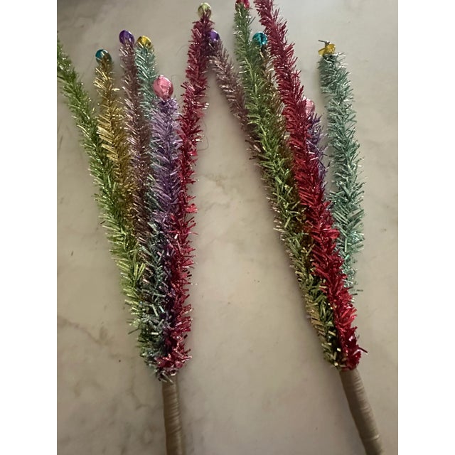Multi-Color Christmas Tree Pick With Ornament Ends, Set of 2 | Chairish
