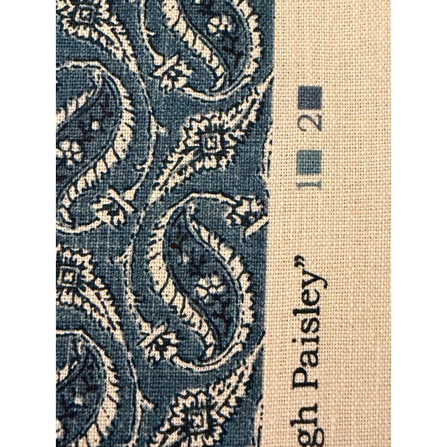 Traditional Michael S Smith Jasper 3 Yards Gainsborough Paisley Indigo Fabric For Sale - Image 3 of 8