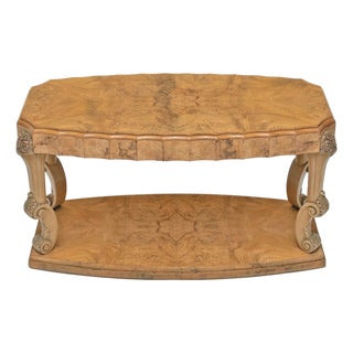 Art Deco Burr Walnut Coffee Table by Harry & Lou Epstein, 1930s For Sale