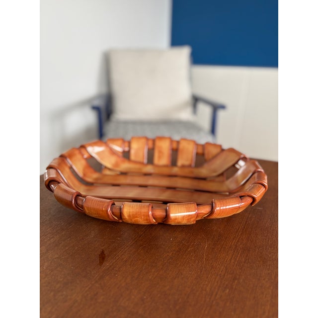 Vintage Italian Woven Ceramic Fruit Bowl, 1960s For Sale - Image 10 of 10