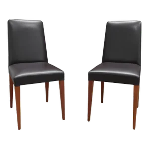 Pair of Brown Leather "Classic Chair" by Roberto Lazzeroni for Ceccotti Collezioni
