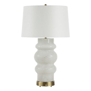 Ivory Glass Banister Table Lamp For Sale