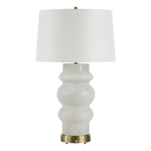 Ivory Glass Banister Table Lamp For Sale