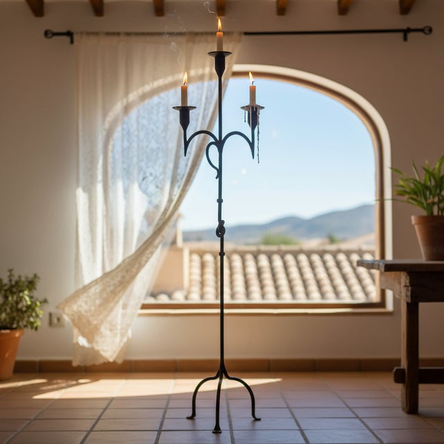 A Symbol of Strength: The Iron Knot Candelabra ️ Make a meaningful statement in your home with this Hand-Forged Wrought...