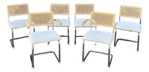 Set of 6 Marcel Breuer Cesca Style Dining Chairs