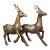Pair of Vintage Gilt Bronze Deer Figures | Chinese Fu Lu Symbol | Chinoiserie Decor For Sale