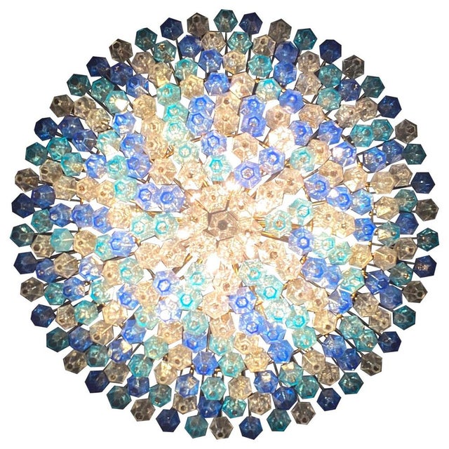 Sapphire Colored Murano Glass Poliedri Chandelier For Sale - Image 15 of 15