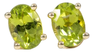 Peridot Four-Prong Stud Earrings in Solid 14k Gold - Oval, 7×5mm - Fine Jewelry, Pair