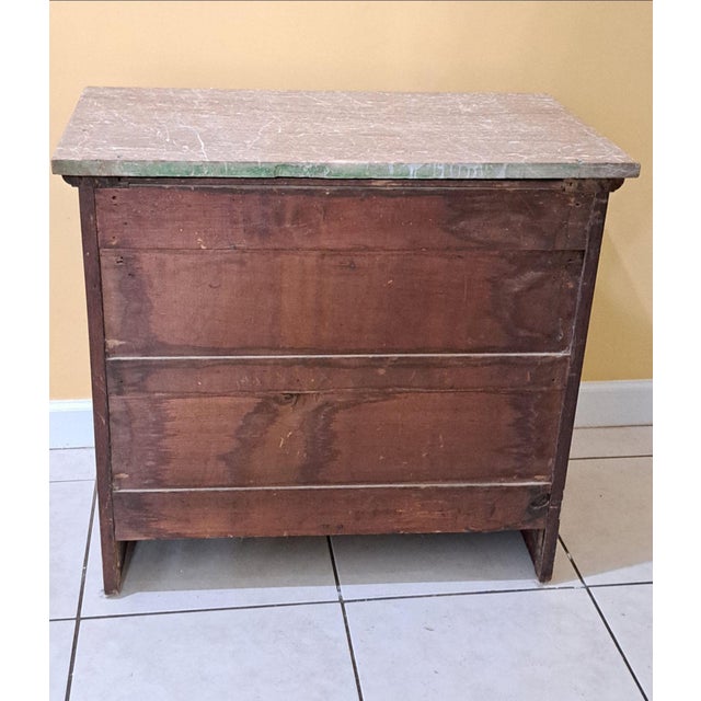 Antique Eastlake Victorian Burl Walnut Taupe Marble Top Washstand C1890s For Sale - Image 4 of 12