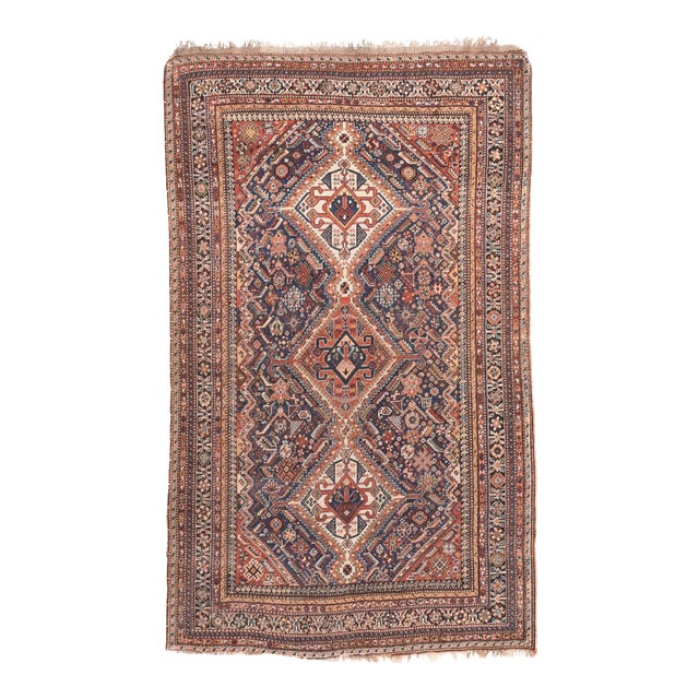 Antique Quashkai Rug 5' x 8'2'' For Sale