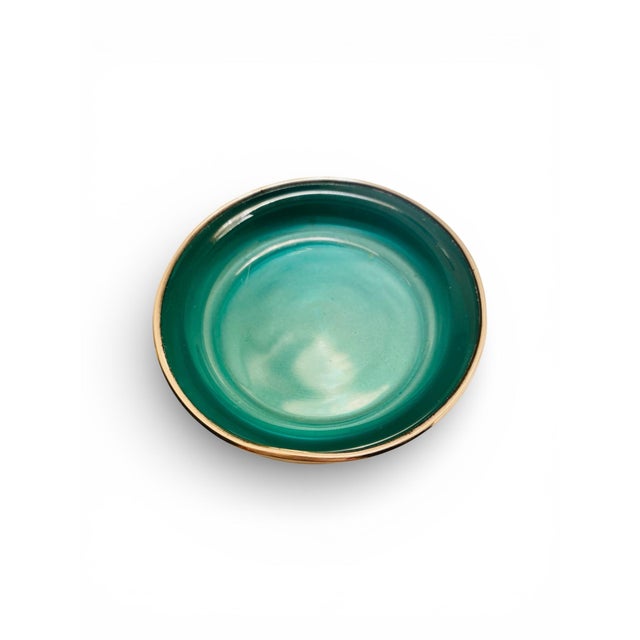 Turquoise Glass and Silverplate Coasters, Set/4 For Sale - Image 4 of 5