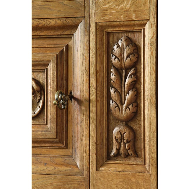 Vintage Art Nouveau Danish Oak Cabinet, 1930s For Sale - Image 14 of 17