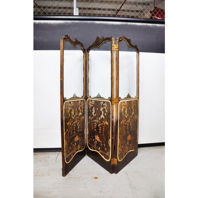 Antique Italianate Victorian Hand Painted Leather Floor Screen Chairish