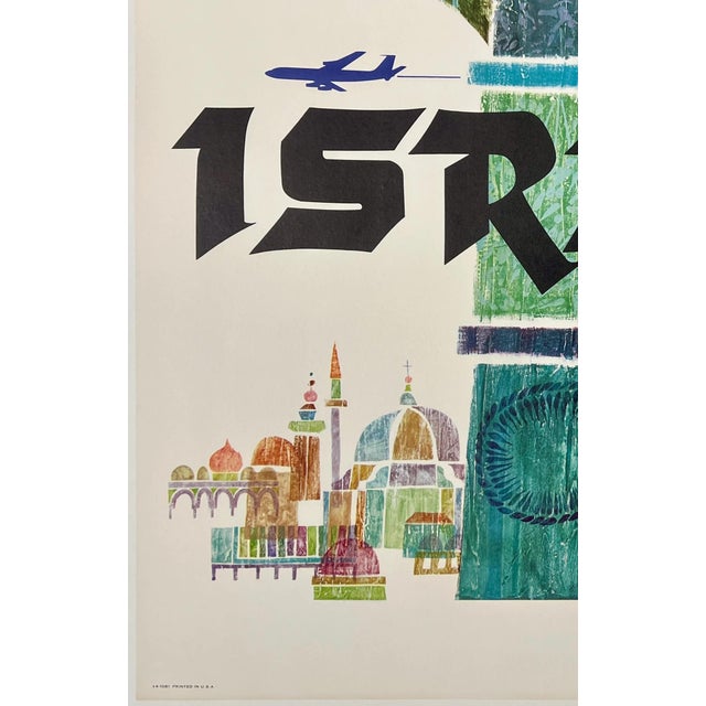 Vintage Israel Fly Twa Travel Advertisement Poster by David Klein For Sale - Image 4 of 4