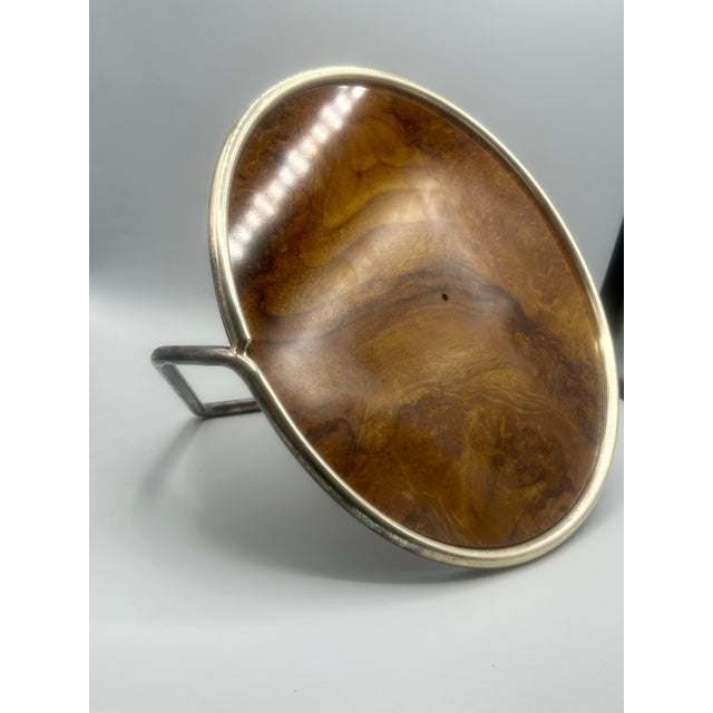 Mid-Century Italian Silverplate and Faux-Bois Serving Tray, For Sale - Image 11 of 15