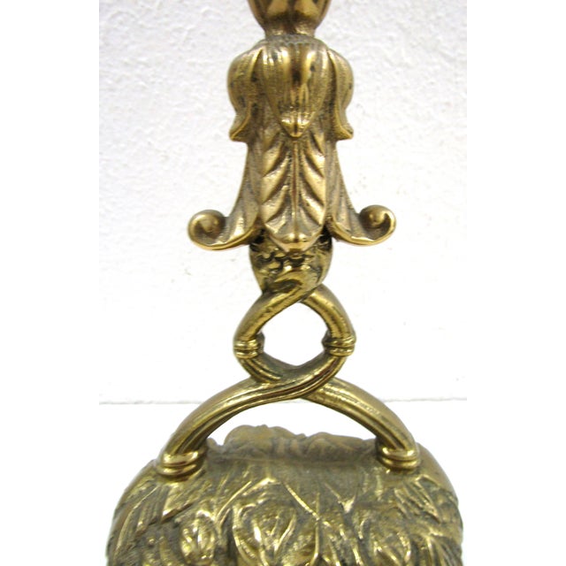 Antique Victorian-Era Solid Brass Doorstop Door Porter For Sale - Image 10 of 16