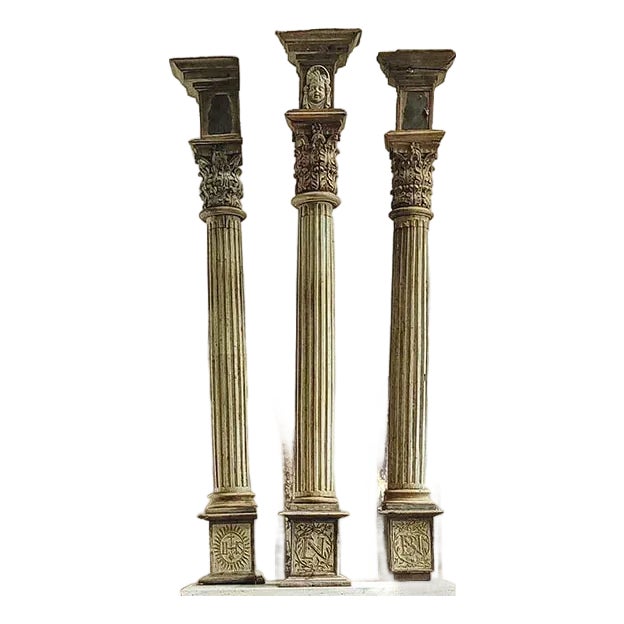 Trio of 18th Century French Private Le Mans Chapel Columns | Chairish