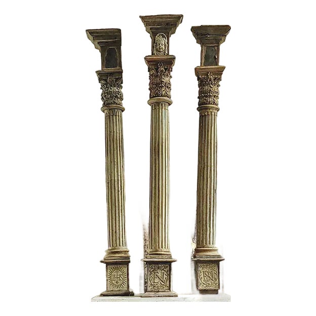 Trio of 18th Century French Private Le Mans Chapel Columns For Sale