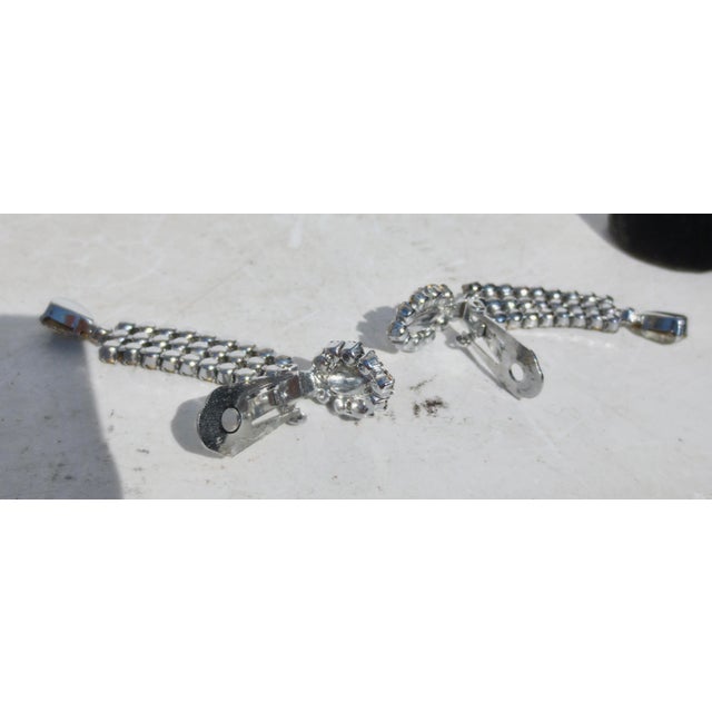 Rhinestone Clip-on Earrings For Sale In New York - Image 6 of 6