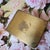 Glass Vintage 1940s Elgin American Brass Compact Mirror Powder Case With Puff & Card For Sale - Image 7 of 13