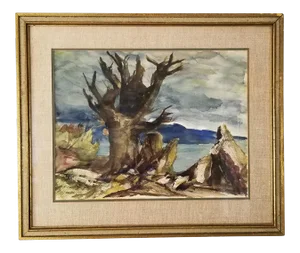 1963 Antonio Estrada Landscape Watercolor Painting