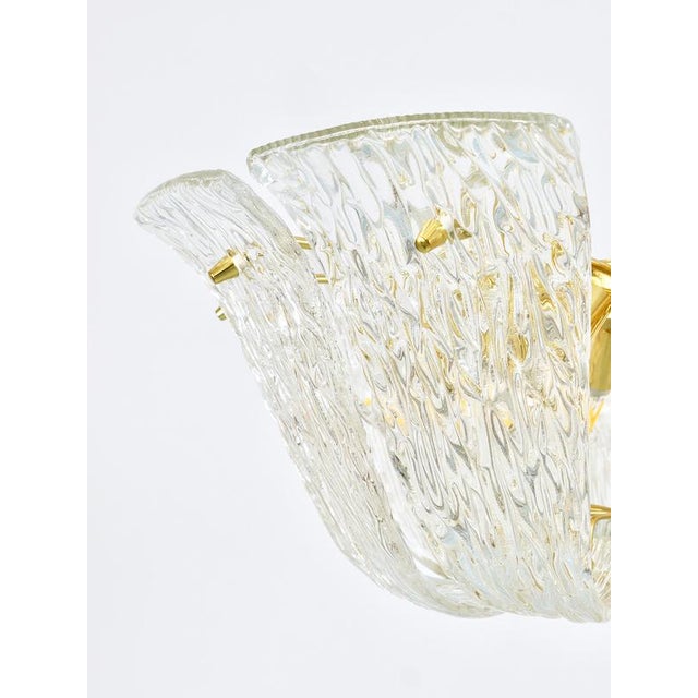 Large Vintage Curved Basket Pendant Light in Brass and Textured Glass by J. T. Kalmar for Kalmar, Vienna, 1950 For Sale - Image 8 of 18