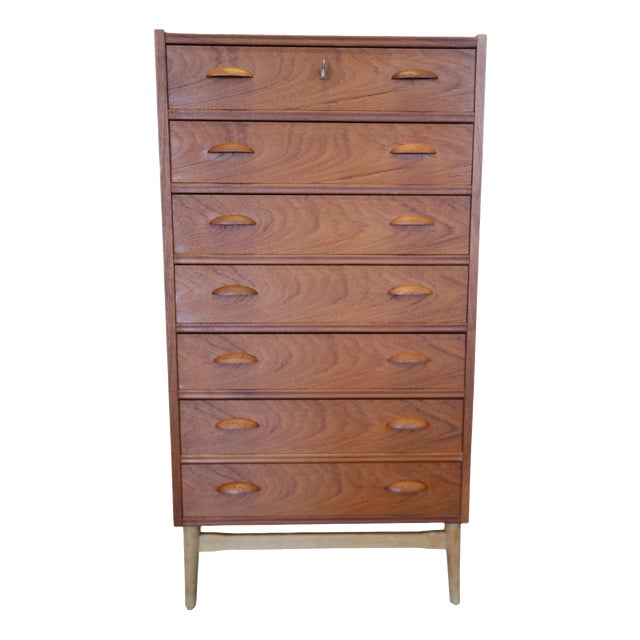 Danish Chest of Drawers in Teak with Seven Drawers, 1960s For Sale