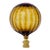 Ribbed Optic Glass Lamp Finial in Brown on Brass Hardware For Sale