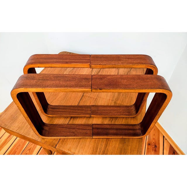 Czech Decorative Shelves by Ludvik Volak for Drevopodnik Holesov, 1960s, Set of 2 For Sale - Image 11 of 17