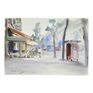 Carlo Ravagnan, View of Paris, 1975, Watercolor on Paper For Sale