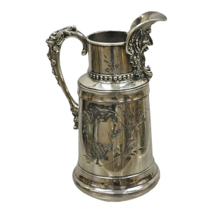Antique James W. Tufts Renaissance "Bacchus" Silver Plated Water Wine Pitcher