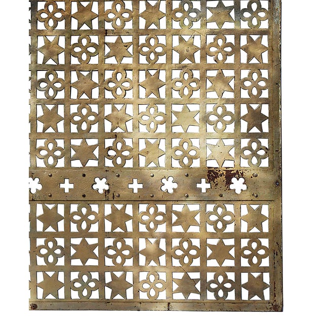 Gray Antique Steel Grille - Moorish Deco Style For Sale - Image 8 of 10