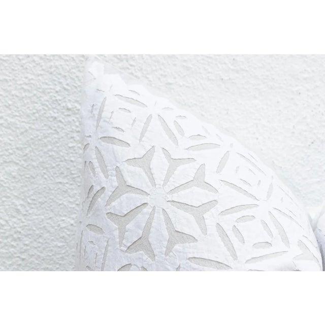 Star Jasmine Euro Applique Pillow Cover For Sale - Image 4 of 8