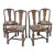 Antique 1920s Set of 4 Tiger Oak Dining / Kitchen Chairs English Jacobean Restored For Sale
